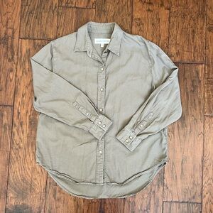 Denim Forum green button-up shirt